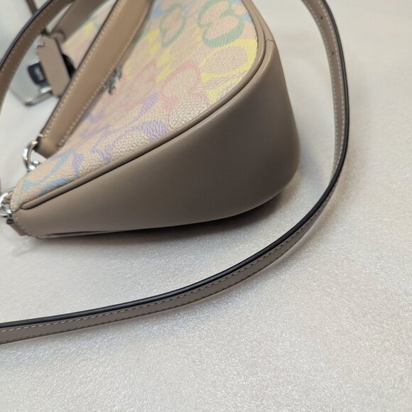 NWT Coach Teri Shoulder Bag In Rainbow Signature Canvas - Picture 11 of 13